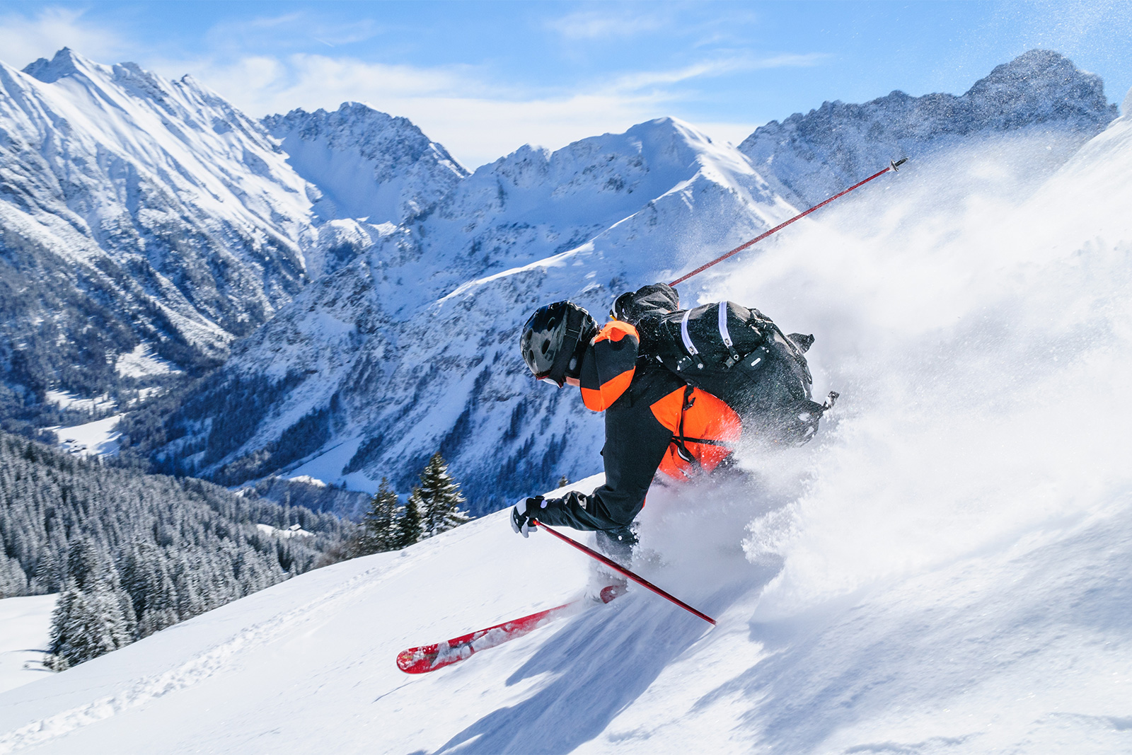 Skifahrer im Oberallgäu